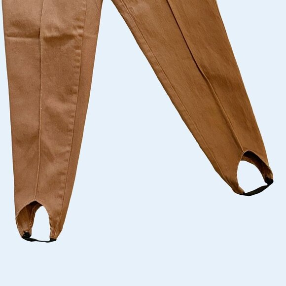 Vintage GITANO 80s / 90s Brown Stirrup Pants Jeans Size 24 NWT - Picture 3 of 8